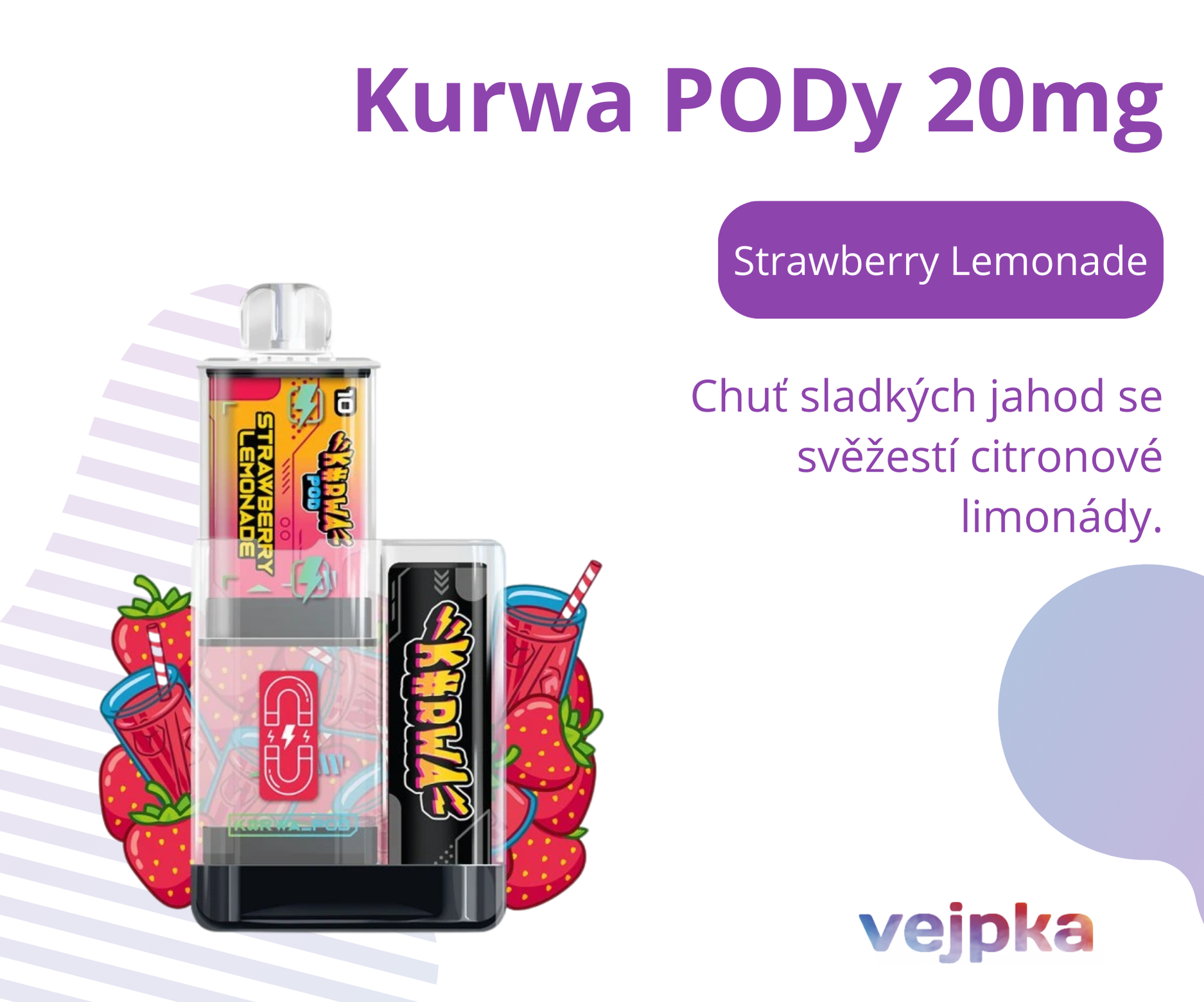 KURWA PODS 2X -  STRAWBERRY LEMONADE